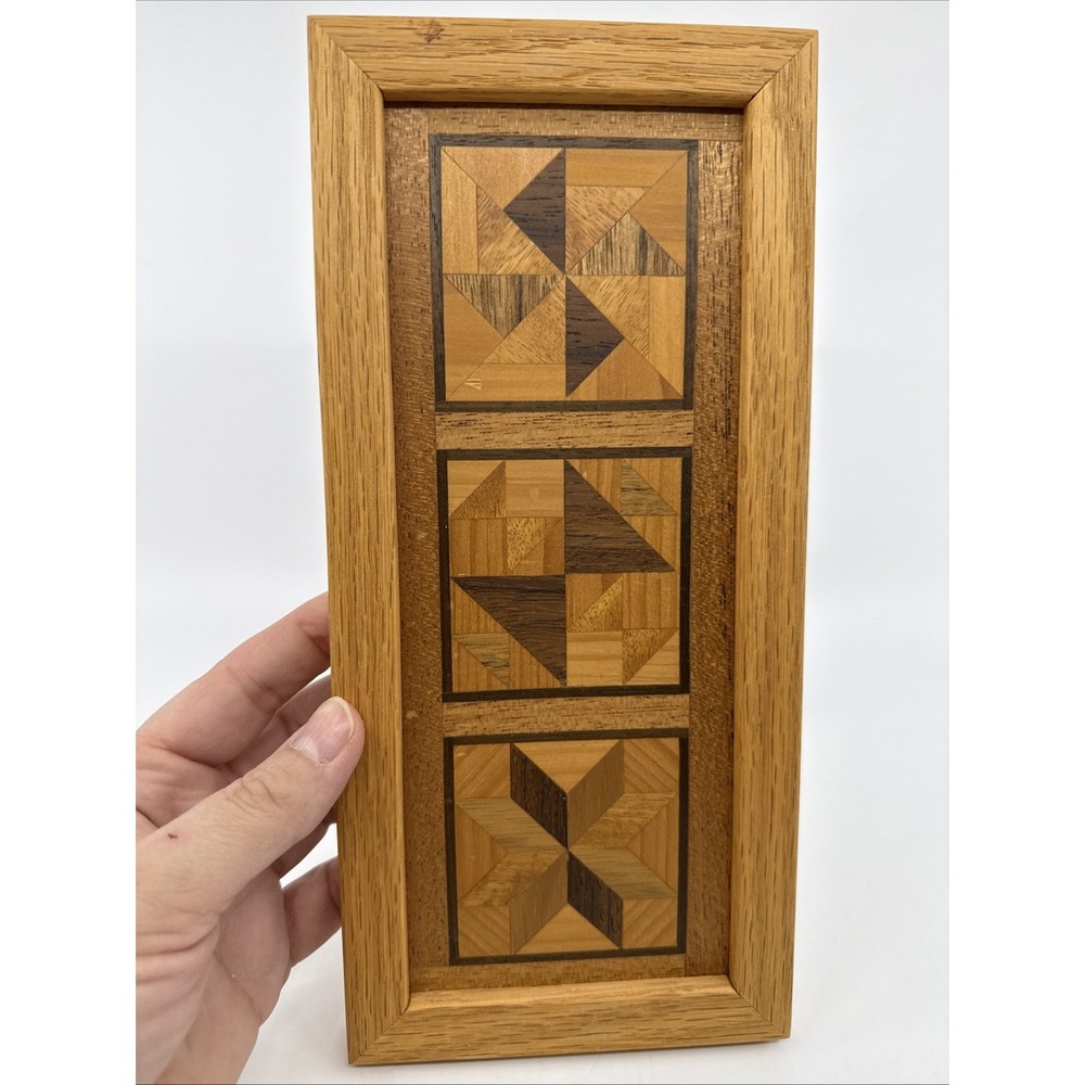 Wooden Collage Wall Art Artist Thomas Hannon‎ 5x11" 6 Types Of Wood